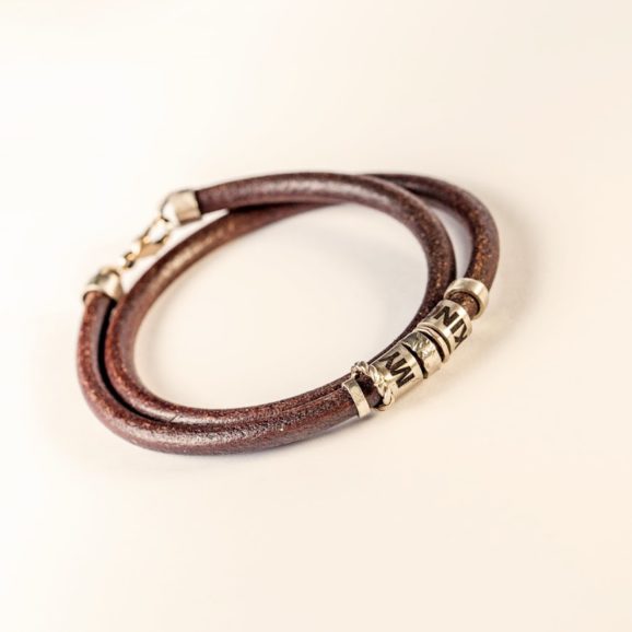 צמיד זהב ועור לגבר jpg שירלי קורן (1)