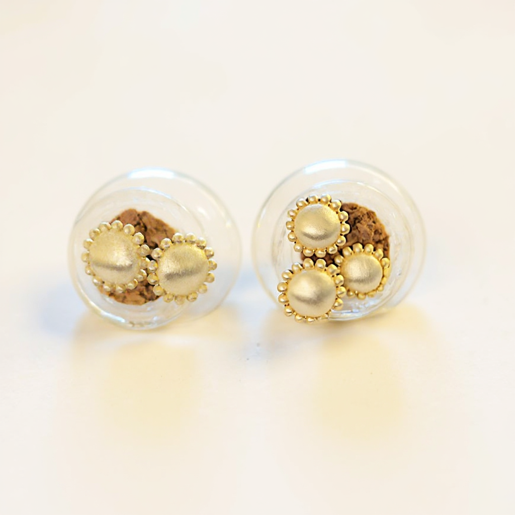 עגילי זהב שמש